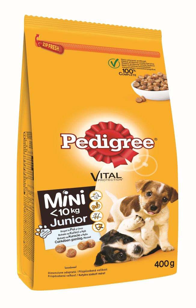 PEDIGREE Hrana uscata pentru catei JUNIOR Talie Mica, cu Pui si Orez 