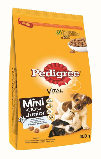PEDIGREE Hrana uscata pentru catei JUNIOR Talie Mica, cu Pui si Orez 