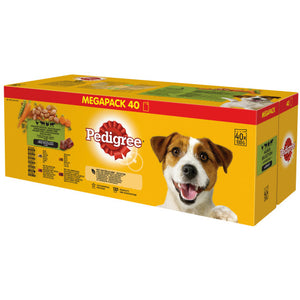 PEDIGREE Pachet plicuri cu Pui, Miel, Pasare si Vita 40x100g