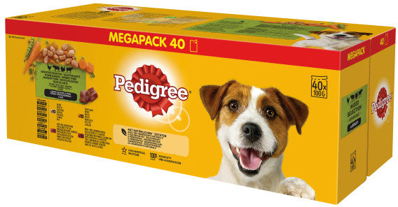 PEDIGREE Pachet plicuri cu Pui, Miel, Pasare si Vita 40x100g