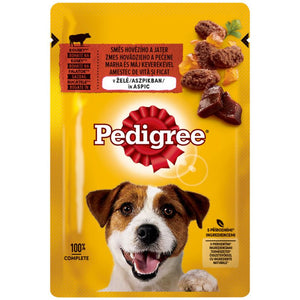 PEDIGREE Plic hrana umeda pentru caini Adult, cu Vita si Ficat in Aspic 100g
