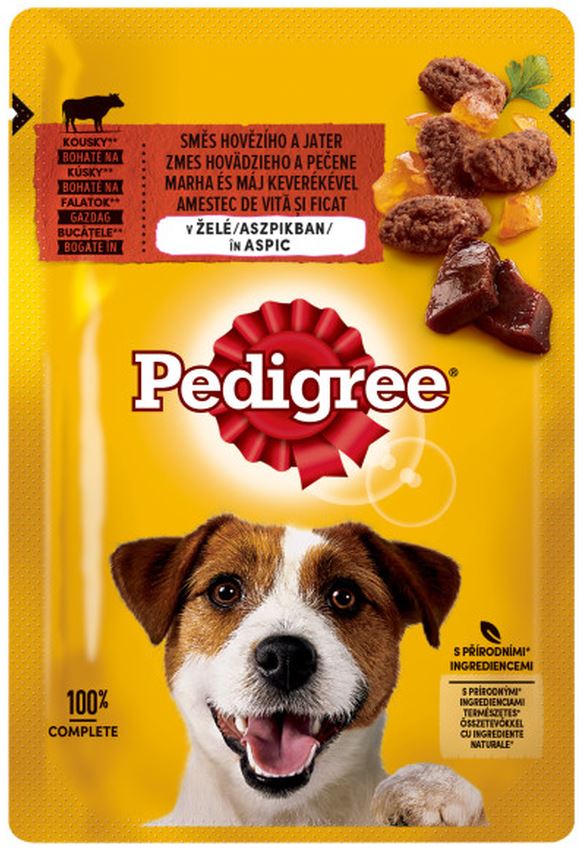 PEDIGREE Plic hrana umeda pentru caini Adult, cu Vita si Ficat in Aspic 100g