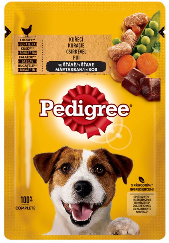 PEDIGREE Plic hrana umeda pt caini Adult, cu Pui si Legume in sos 100g 