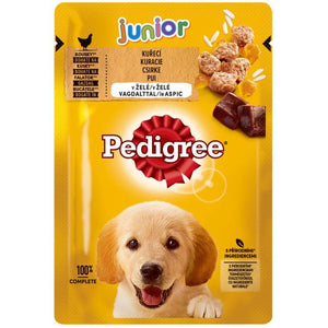 PEDIGREE Plic hrana umeda pt catei JUNIOR, cu Pui si Orez in Aspic 100g