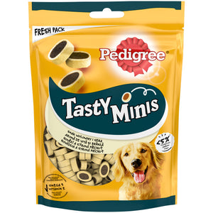 PEDIGREE Tasty Minis Feliute cu Branza si Vita 140g