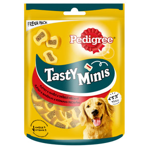 PEDIGREE Tasty Minis Feliute Gumate cu Vita si Pasare 155g