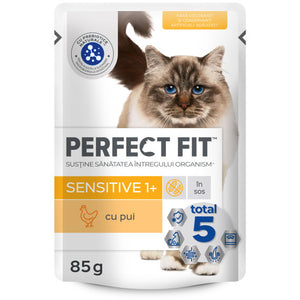 PERFECT FIT Hrana umeda cu Pui in sos pentru pisici sensibile 85g