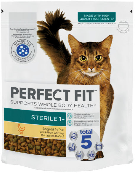 PERFECT FIT Hrana uscata cu Pui pentru pisici sterilizate 750g