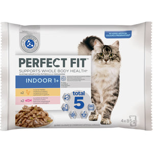 PERFECT FIT INDOOR, Hrana umeda selectii de carne in sos pentru pisici 4x85g