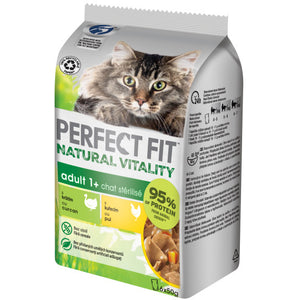PERFECT FIT MULTIPACK Hrana umeda pentru pisici, cu Pui si Curcan 6x50g