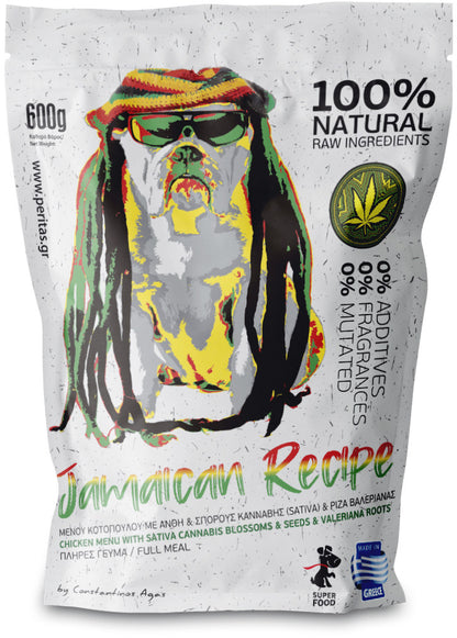 PERITAS Meniu Jamaican, hrana cuda congelata pentru caini, Pui si Canepa