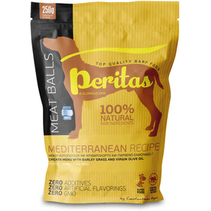 PERITAS Meniu Mediteranean, hrana congelata pt caini,chifetele Pui si Ficat 250g