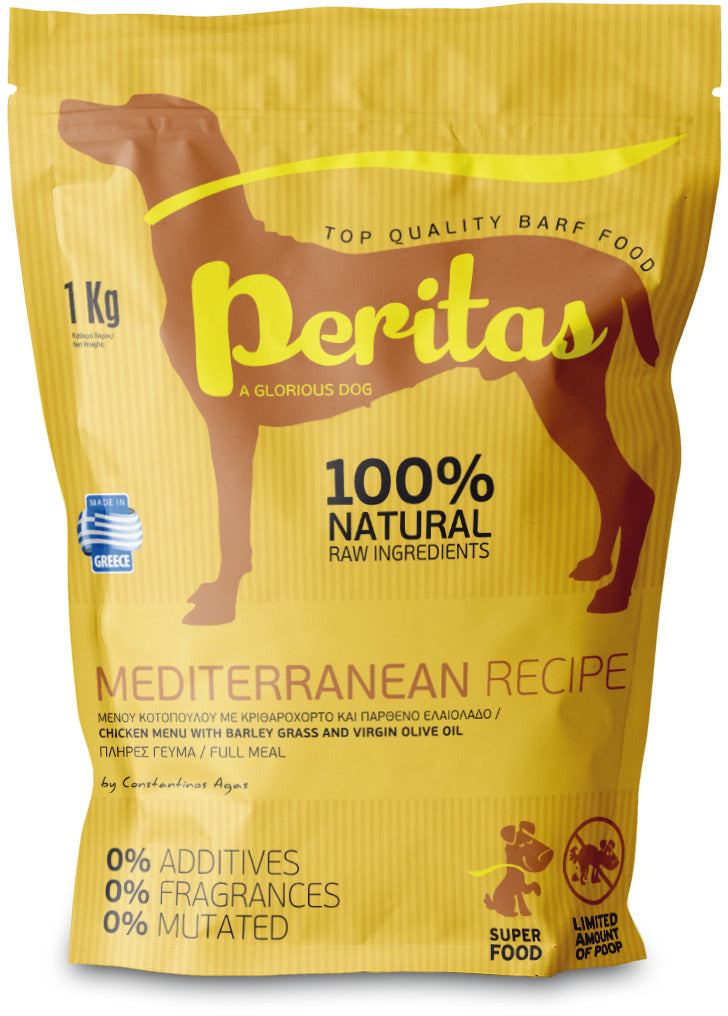 PERITAS Meniu Mediteranean, hrană crudă congelată pentru câini, Pui şi Ficat - Maxi-Pet.ro