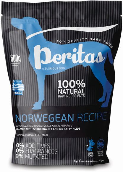PERITAS Meniu Norvegian, hrana cruda congelata pentru caini, Somon 
