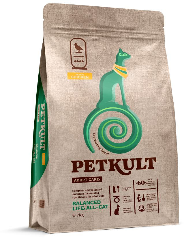 PETKULT Adult Care BALANCE ALL-CAT pentru pisici, continut ridicat de Pui 7kg
