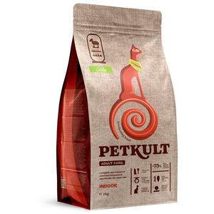 PETKULT Adult Care INDOOR pentru pisici, continut ridicat de Miel 2kg