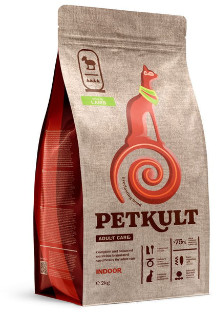 PETKULT Adult Care INDOOR pentru pisici, continut ridicat de Miel 2kg