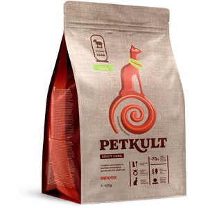 PETKULT Adult Care INDOOR pentru pisici, continut ridicat de Miel 400g