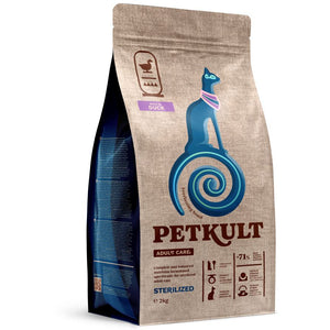 PETKULT Adult Care STERILISED pentru pisici, continut ridicat de Rata 2kg