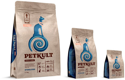 PETKULT Adult Care STERILISED pentru pisici, cu Somon 