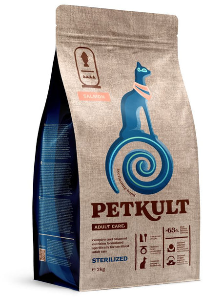 PETKULT Adult Care STERILISED pentru pisici, cu Somon 2kg