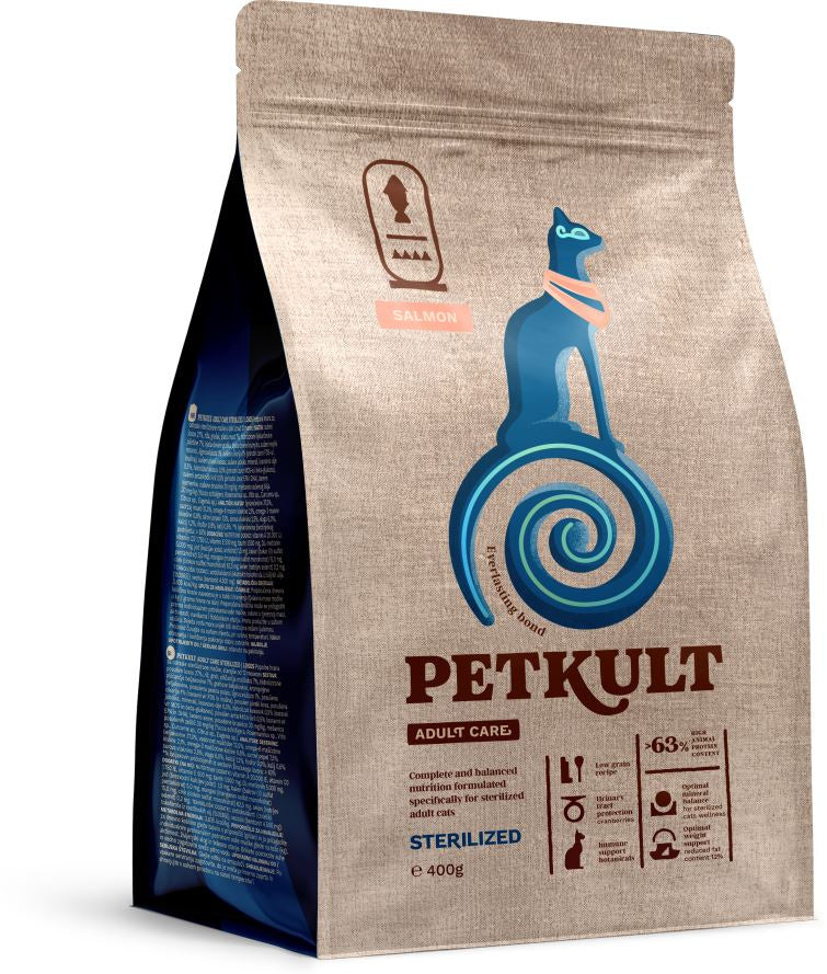 PETKULT Adult Care STERILISED pentru pisici, cu Somon 400g