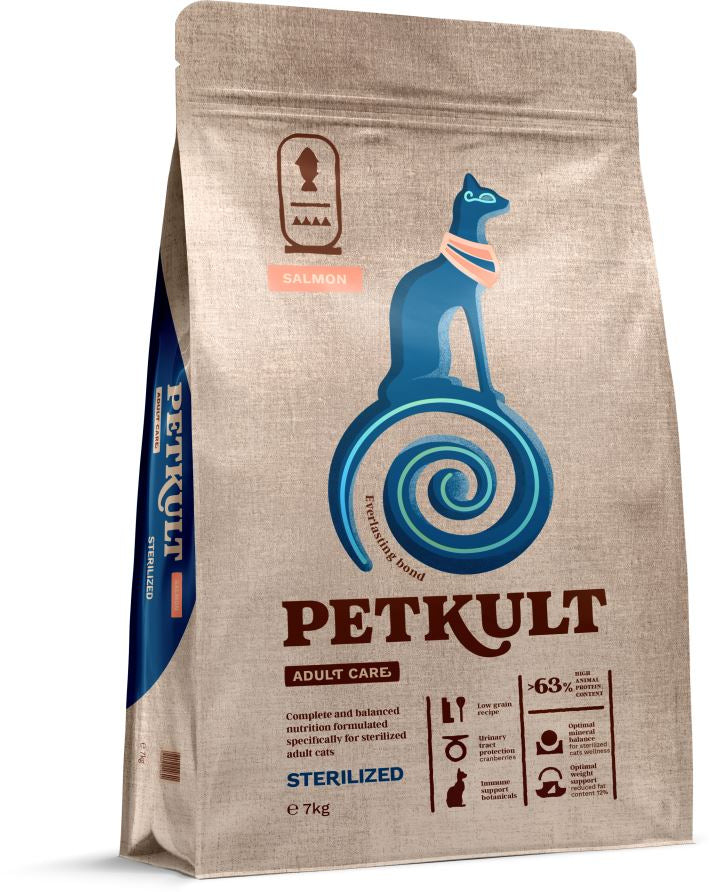 PETKULT Adult Care STERILISED pentru pisici, cu Somon 7kg