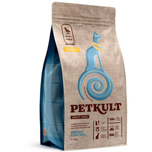 PETKULT Adult Care WEIGHT CONTROL pentru pisici, cu Pui 2kg