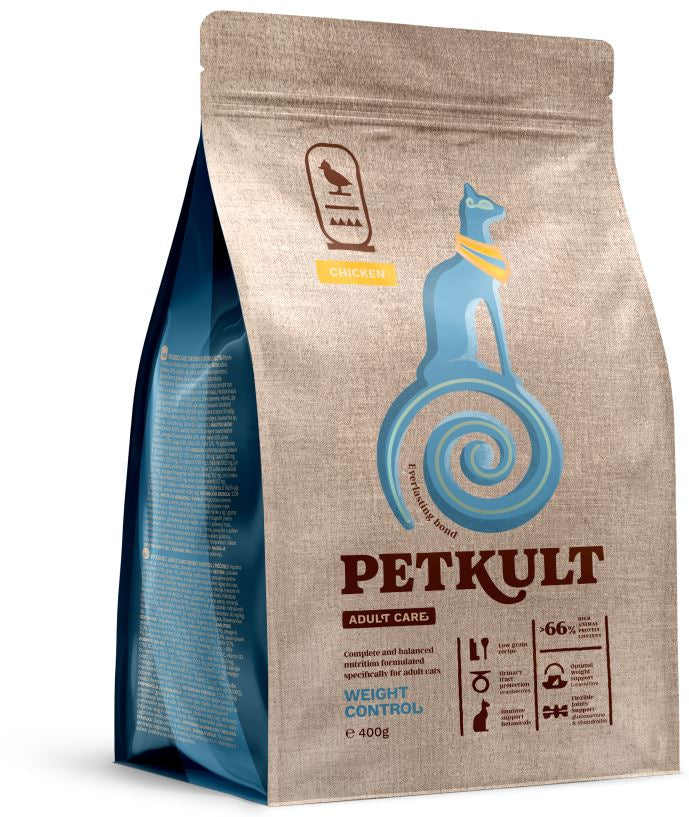 PETKULT Adult Care WEIGHT CONTROL pentru pisici, cu Pui 400g