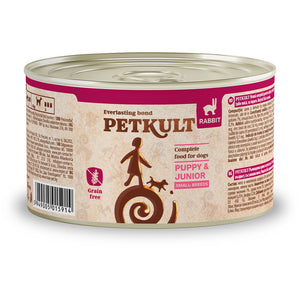 PETKULT Conserva pentru caini de talie mica, JUNIOR, cu Iepure 185g