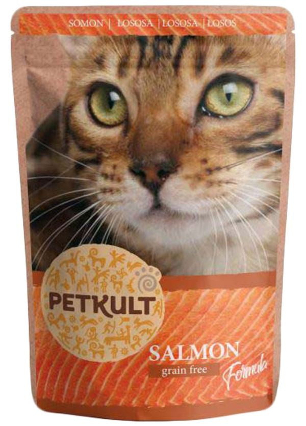 PETKULT Plic pentru pisici, cu Somon 100g - Maxi-Pet.ro
