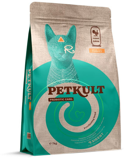 PETKULT Probiotic Care EXIGENT pentru pisici, continut ridicat de Curcan7kg