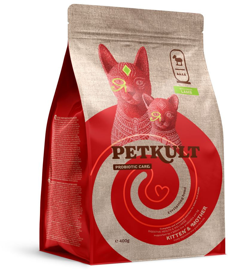 PETKULT Probiotic Care KITTEN&MOTHER pentru pisici, cu Miel proaspat 400g
