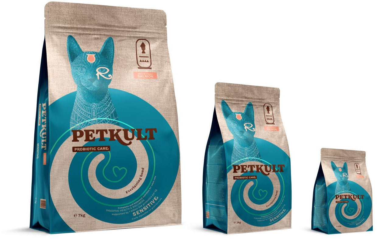 PETKULT Probiotic Care SENSITIVE pentru pisici, continut ridicat de Somon 