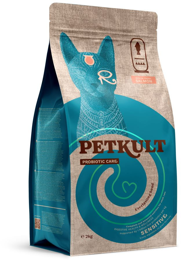 PETKULT Probiotic Care SENSITIVE pentru pisici, continut ridicat de Somon 2kg