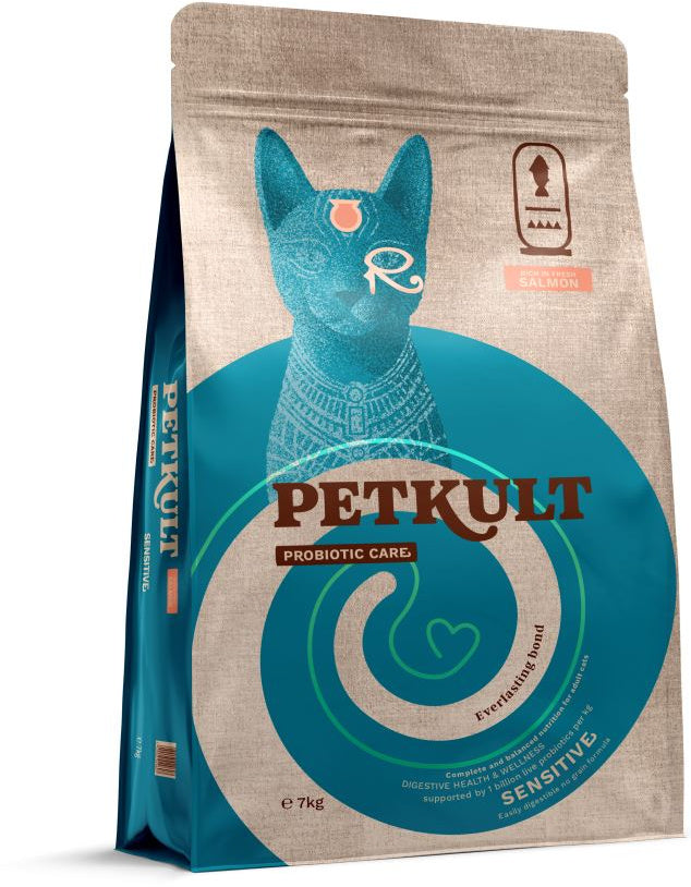 PETKULT Probiotic Care SENSITIVE pentru pisici, continut ridicat de Somon 7kg