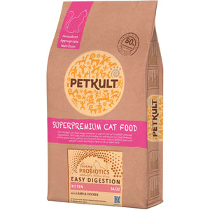 PETKULT Probiotics, hrana pentru KITTEN, cu Miel si Pui 2kg