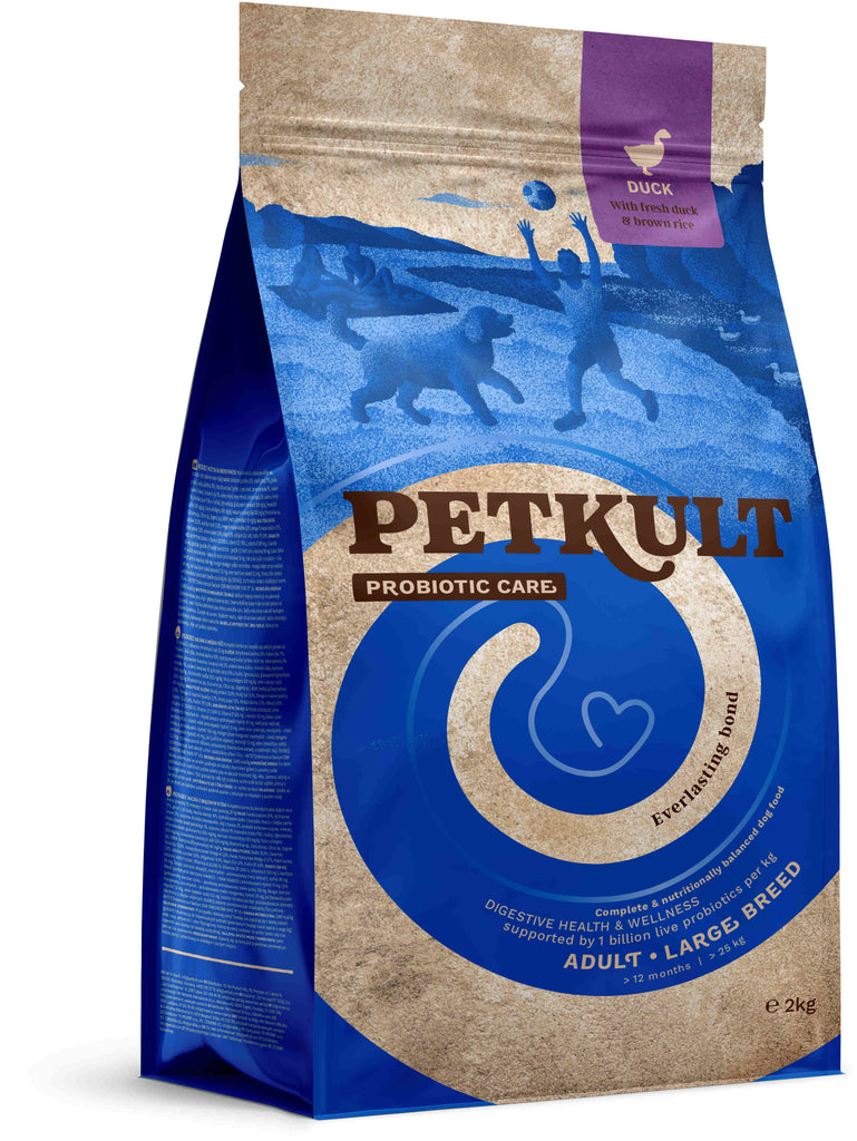 PETKULT Probiotics Adult large, talie mare, Rata si orez 2kg