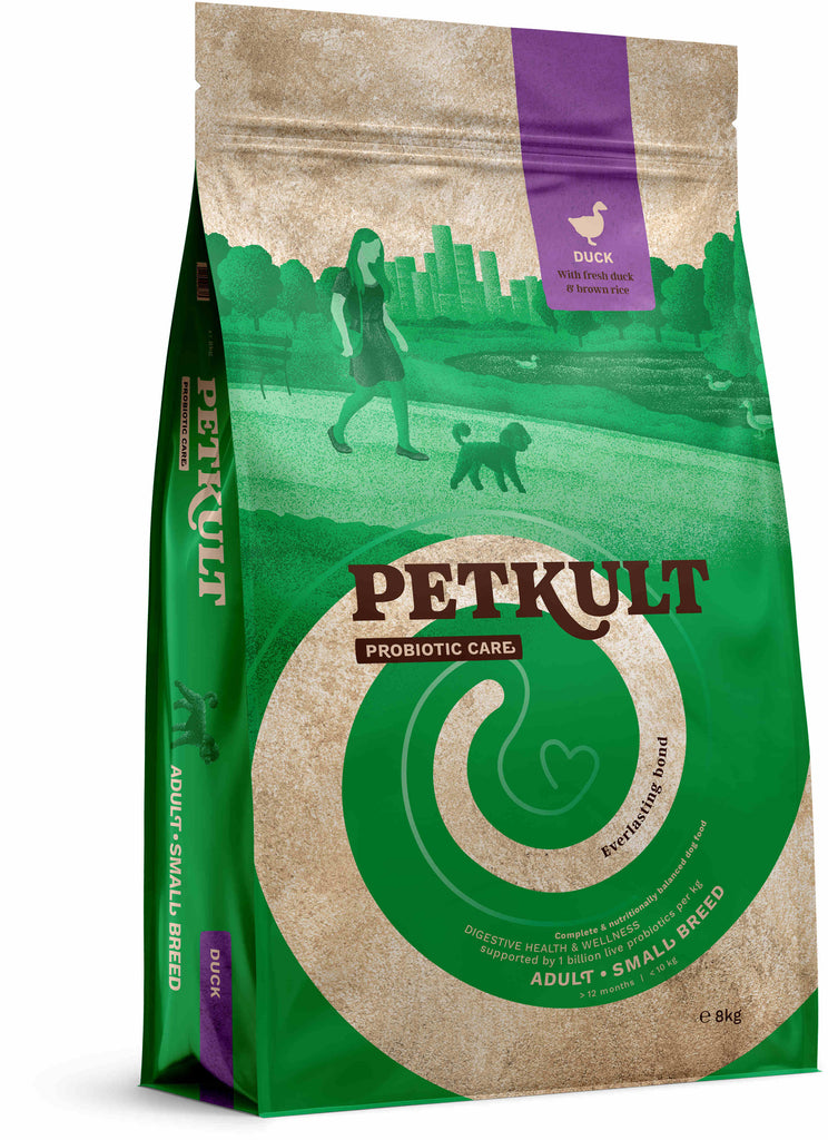 PETKULT Probiotics Adult small, talie mica, Rata si orez 8kg