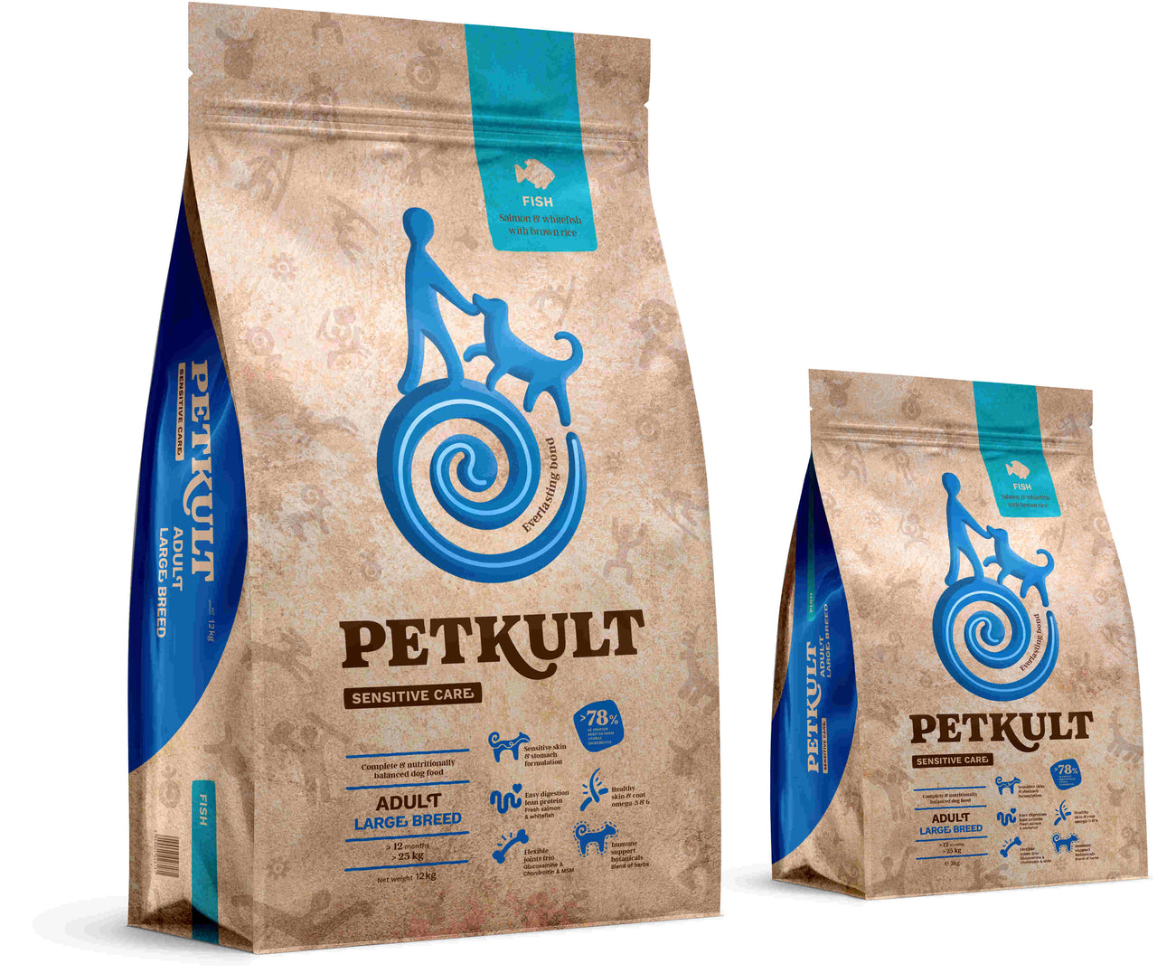 PETKULT Sensitive Adult large, talie mare, Peste