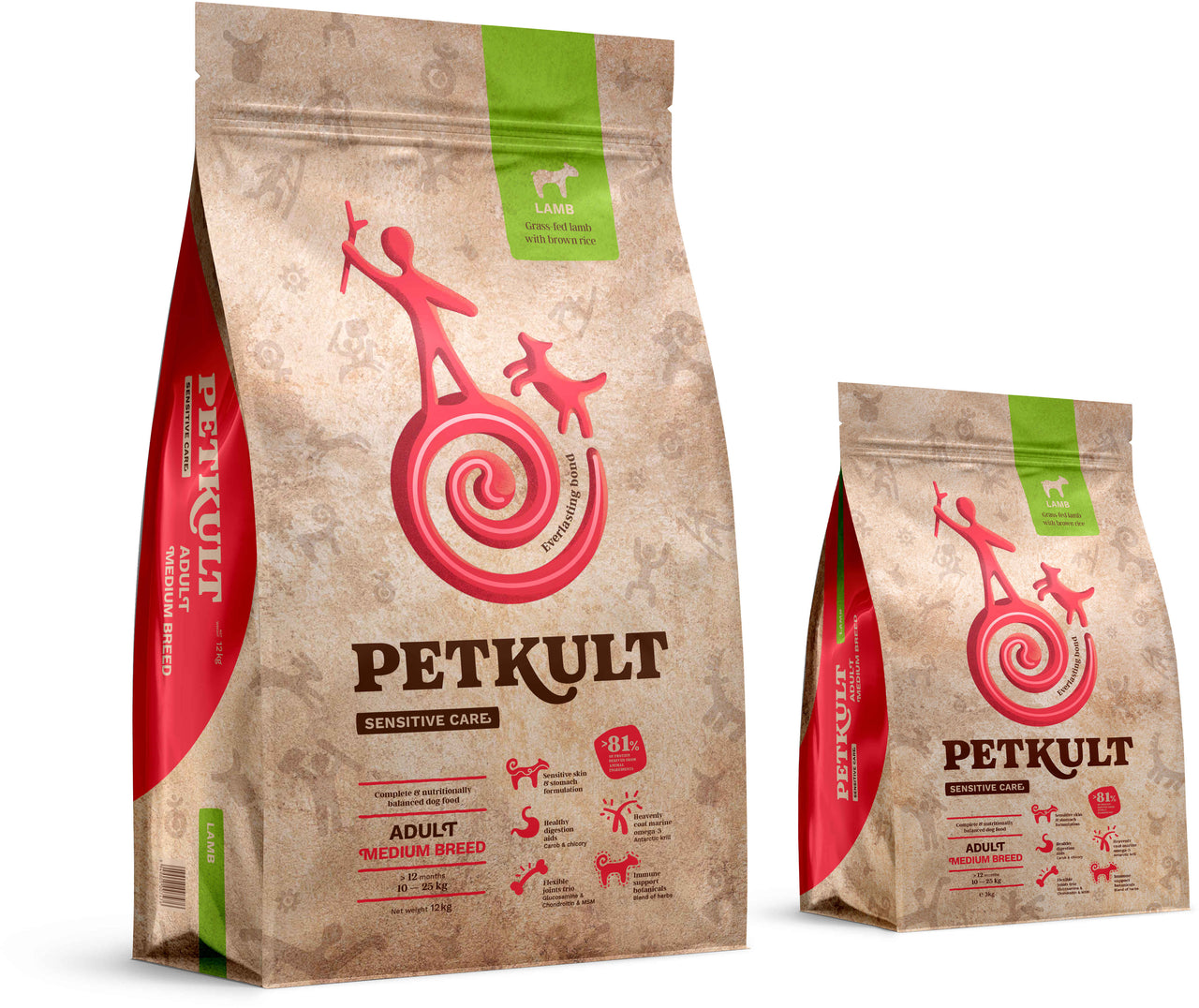 PETKULT Sensitive Adult medium, talie medie, Miel si orez