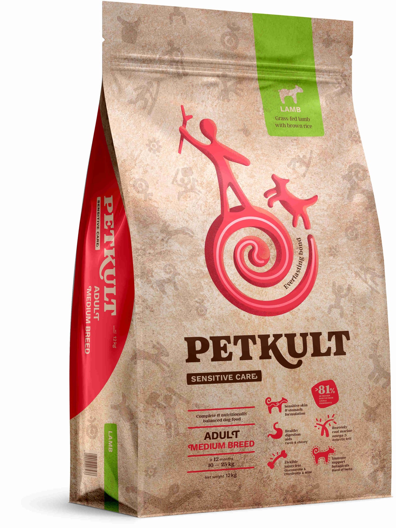 PETKULT Sensitive Adult medium, talie medie, Miel si orez 12kg