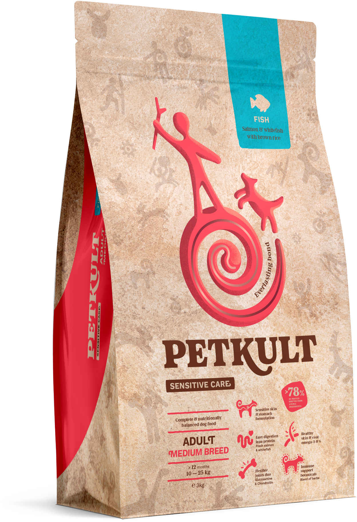 PETKULT Sensitive Adult medium, talie medie, Peste 3kg