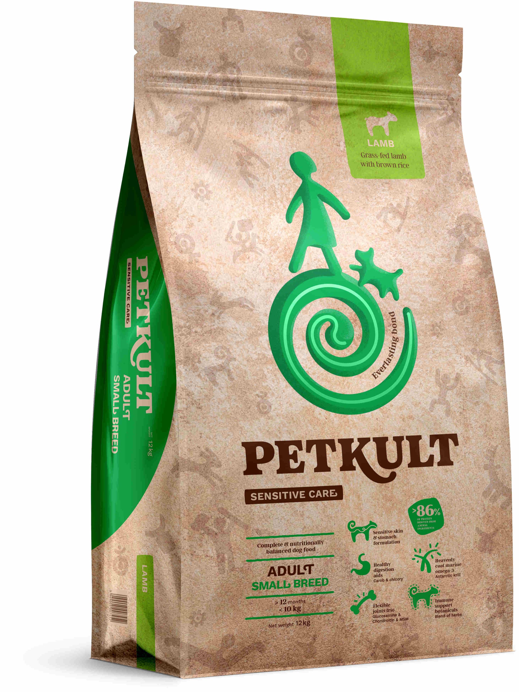 PETKULT Sensitive Adult small, talie mică, Miel şi orez – Maxi-Pet.ro