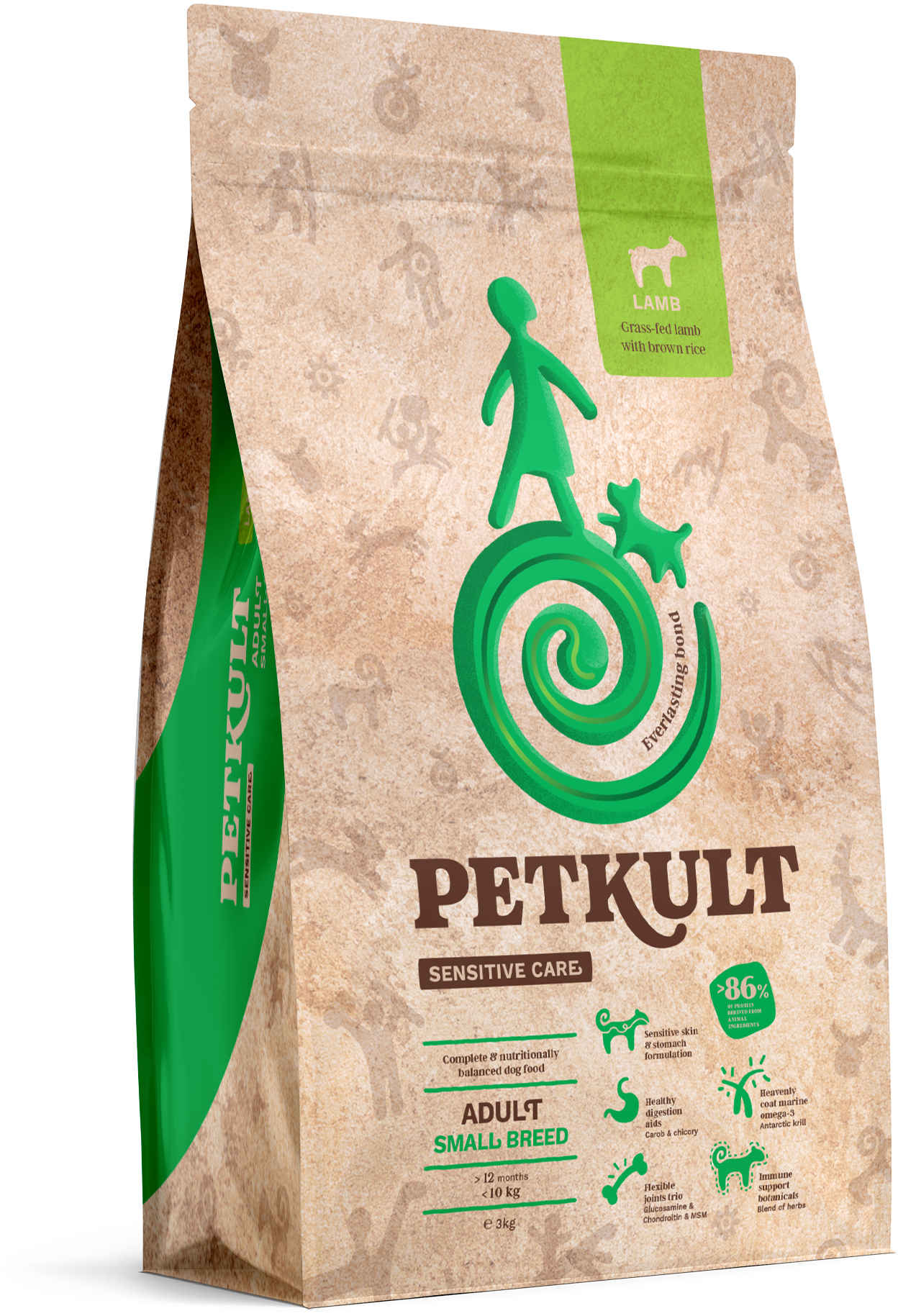 PETKULT Sensitive Adult small, talie mica, Miel si orez 3kg