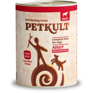 PETKULT Sensitive Conserva pentru caini, cu Vita si Orez brun 800g