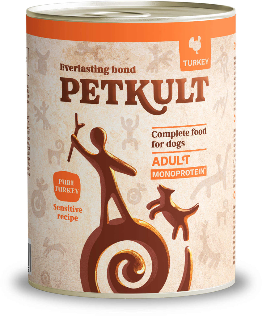 PETKULT Sensitive Conservă pentru câini, Curcan şi Cartof 800g - Maxi-Pet.ro