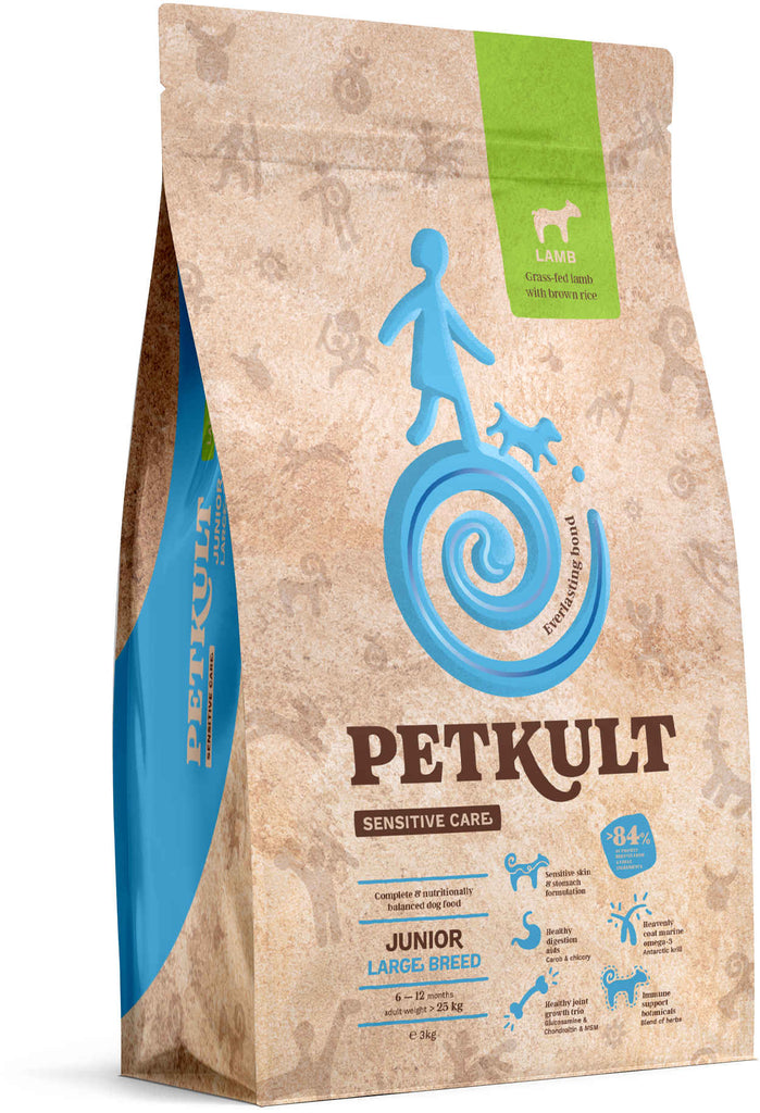 PETKULT Sensitive JUNIOR large, talie mare, Miel si orez 3kg