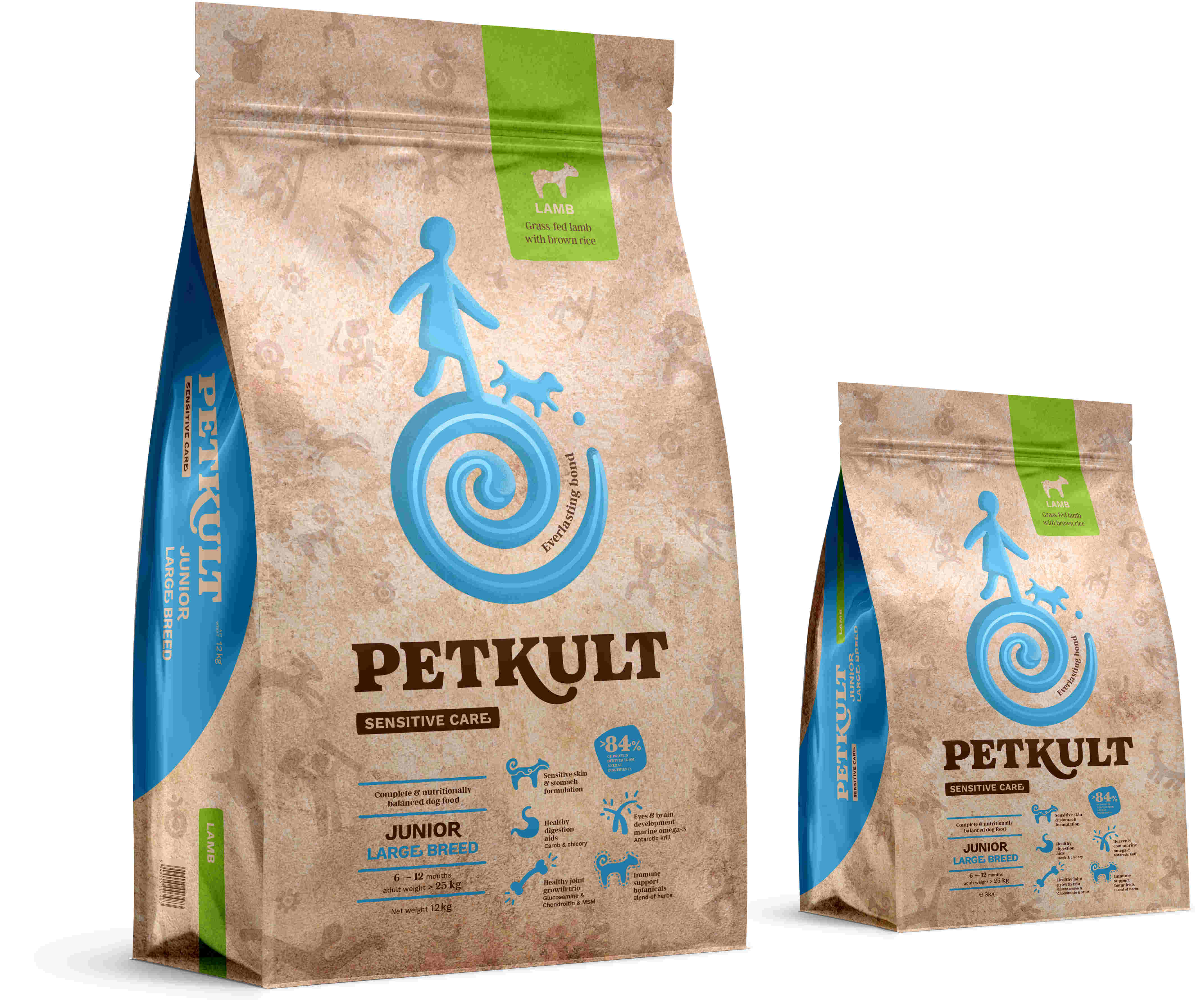 PETKULT Sensitive JUNIOR large, talie mare, Miel şi orez – Maxi-Pet.ro
