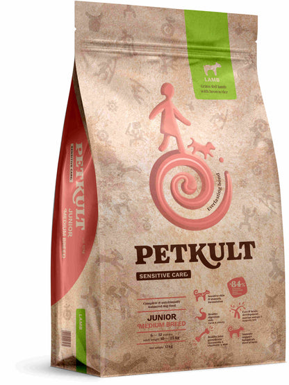 PETKULT Sensitive JUNIOR medium, talie medie, Miel si orez 12kg
